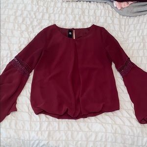 Maroon long sleeve top